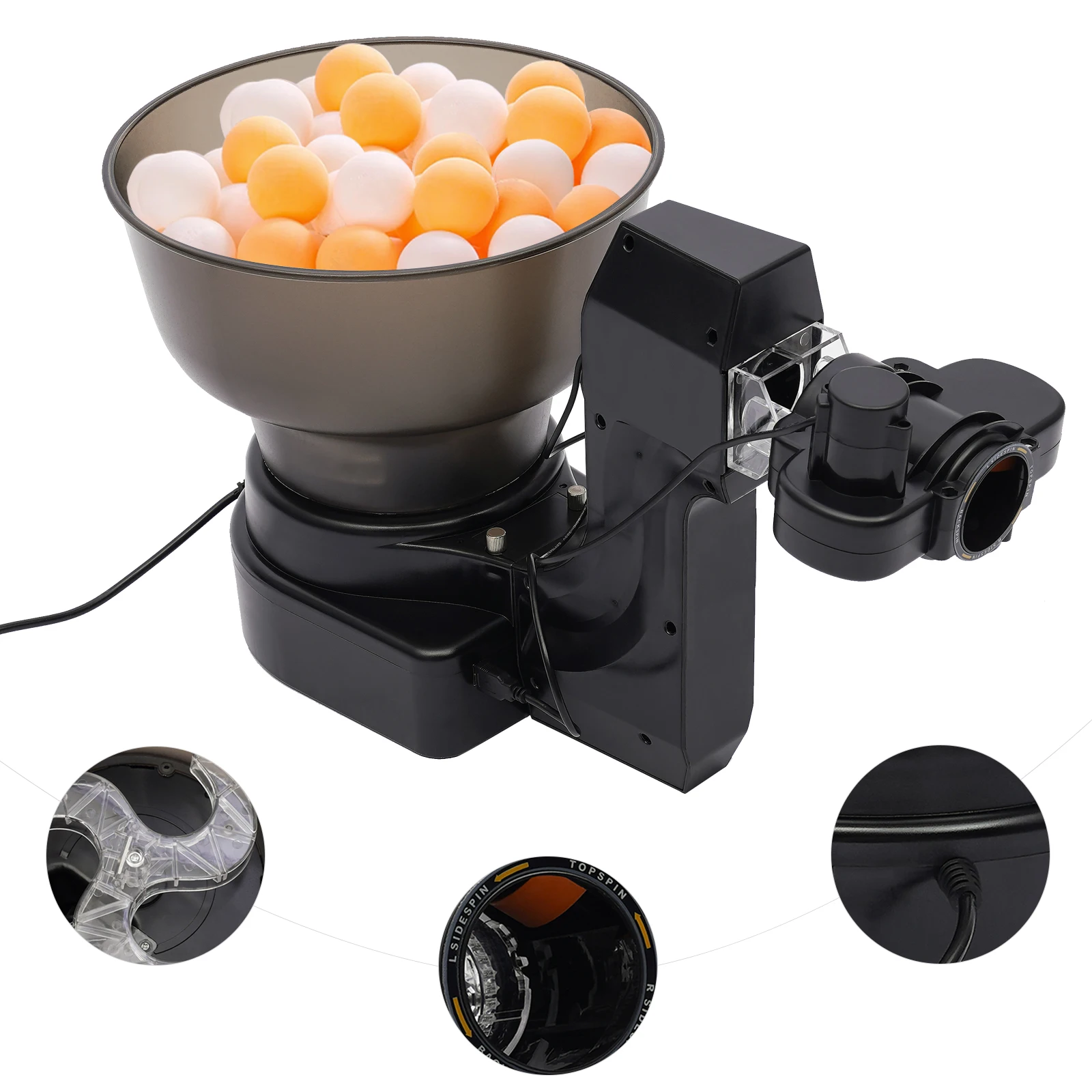 آلة كرة بينج بونج، آلة تنس الطاولة الأوتوماتيكية مع لوحة رقمية، آلة كرة أوتوماتيكية قابلة للتعديل للسرعة للممارسة #6