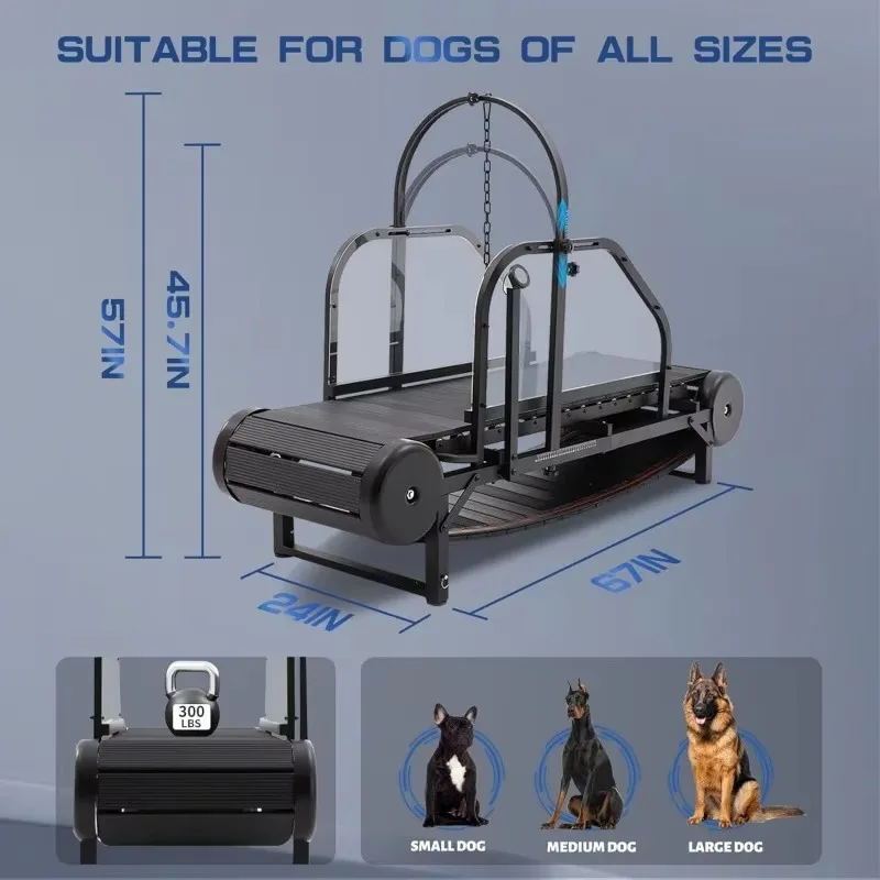 

Eco-Friendly Customizable Powerful Indoor Outdoor Stainless Steel Dog Treadmill Walking Machine Training Pet Supplies