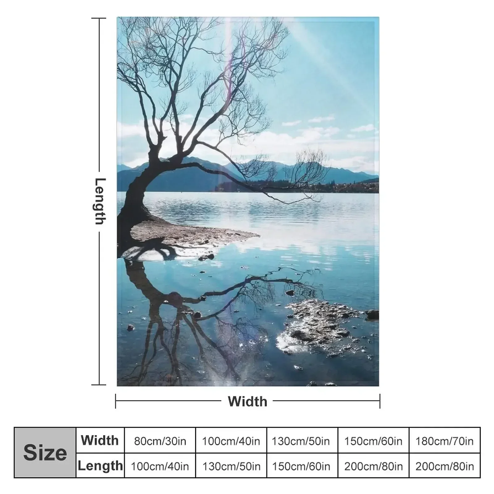 Reflection of that Wanaka Tree Throw Blanket couch cozy soft plush fuzzy picnic outdoor blanket