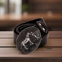 For Men Punk Western Cowboy Waist StrapVintage Belt Adjustable Metal Buckle Fashion Waistband Stylish Embossed Belt with Buckle