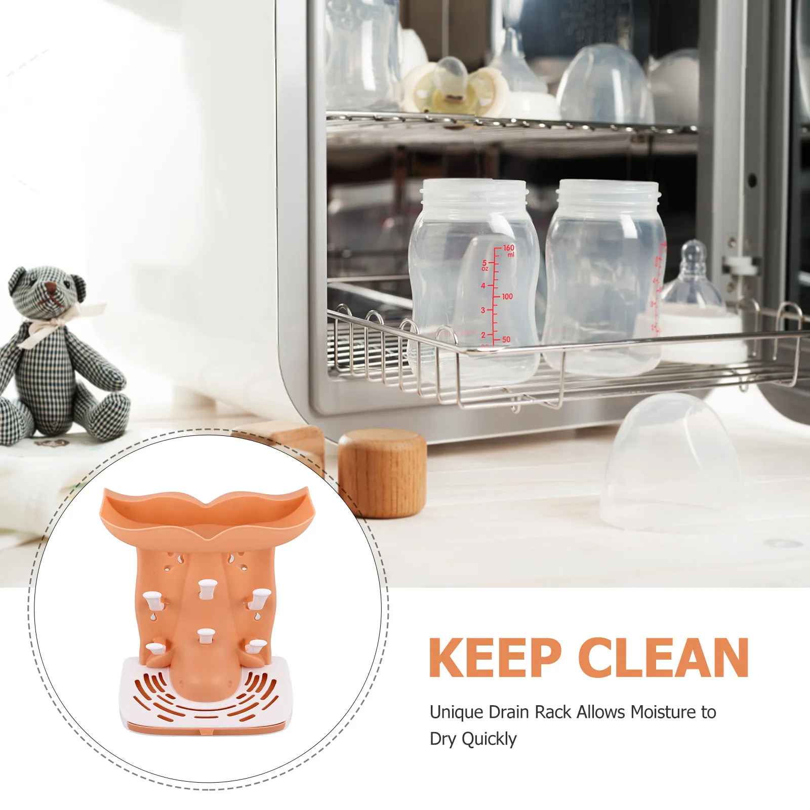 Baby Milk Bottle Drying Rack Nursery Bottle Draining Holder Tabletop Space Saving Organizer Multifunctional Baby Essential
