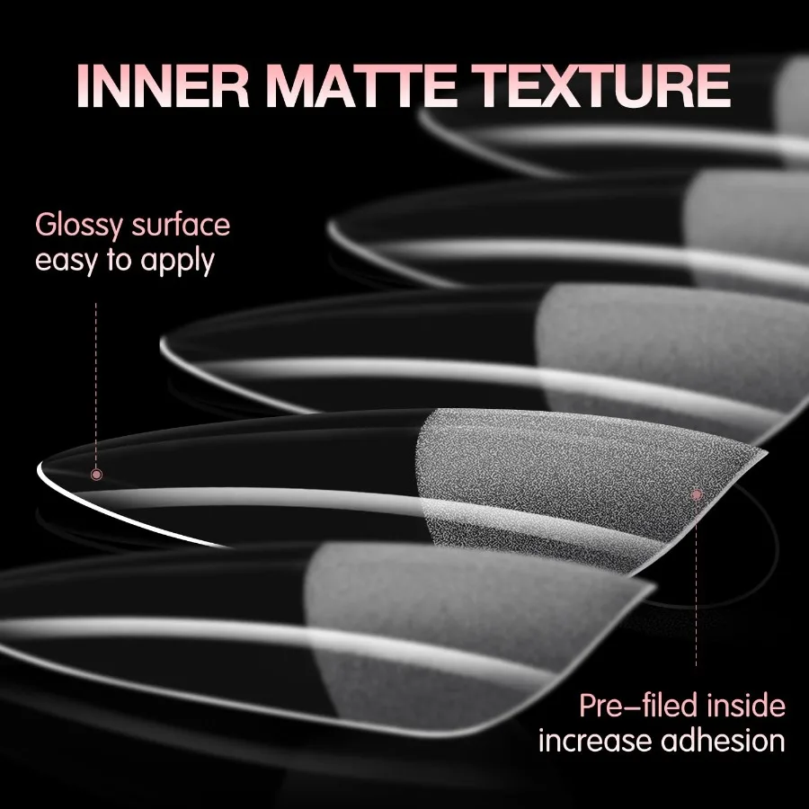 뷰트팔 롱 스틸레토 젤 팁 510개 아몬드 프리쉐이프 네일 팁 풀커버 아크릴 인조 손톱