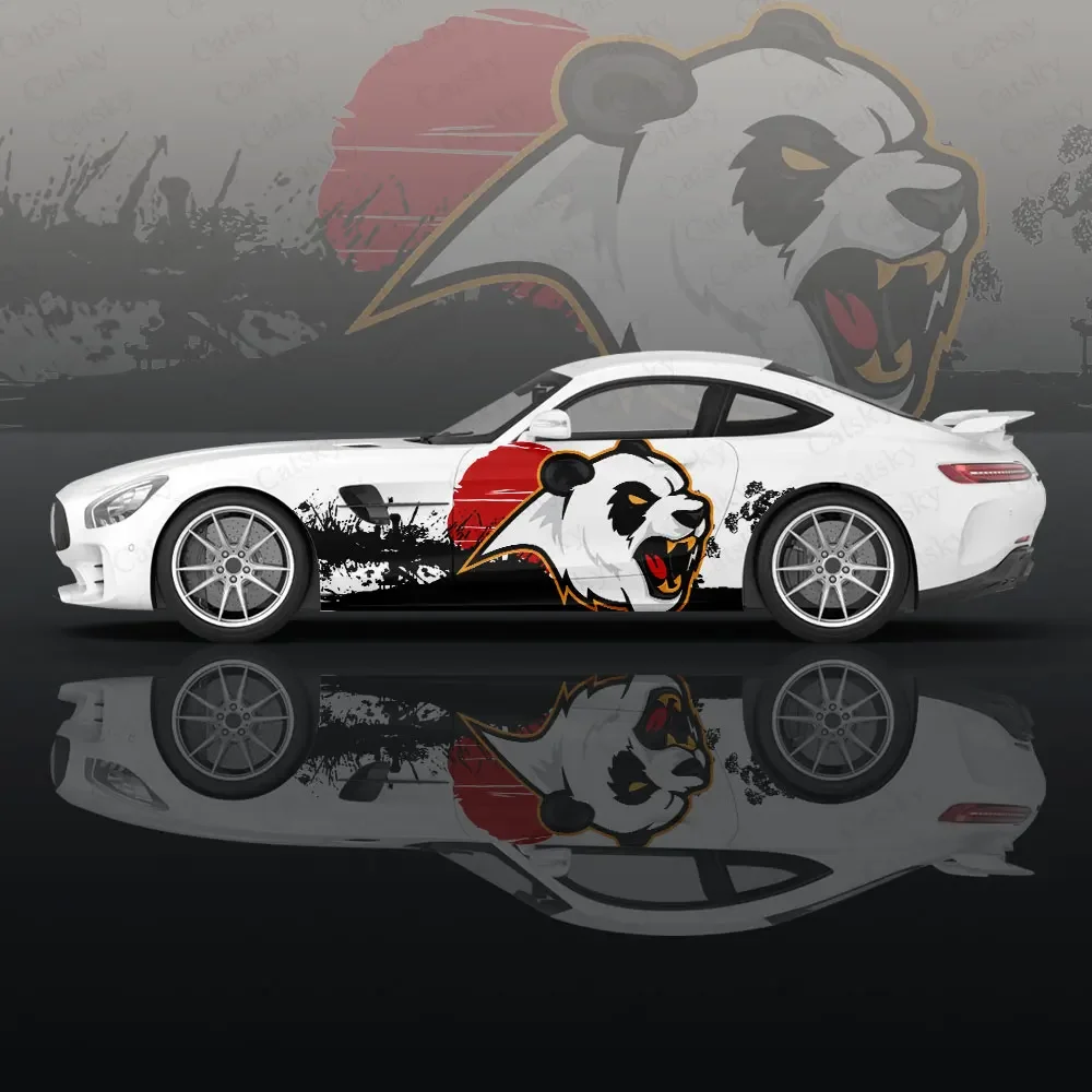 Chinese Ink Painting Panda Design Car-Body Stickers Itasha Vinyl Car Side Decal Sticker Car-Body Sticker Car Decor Stickers