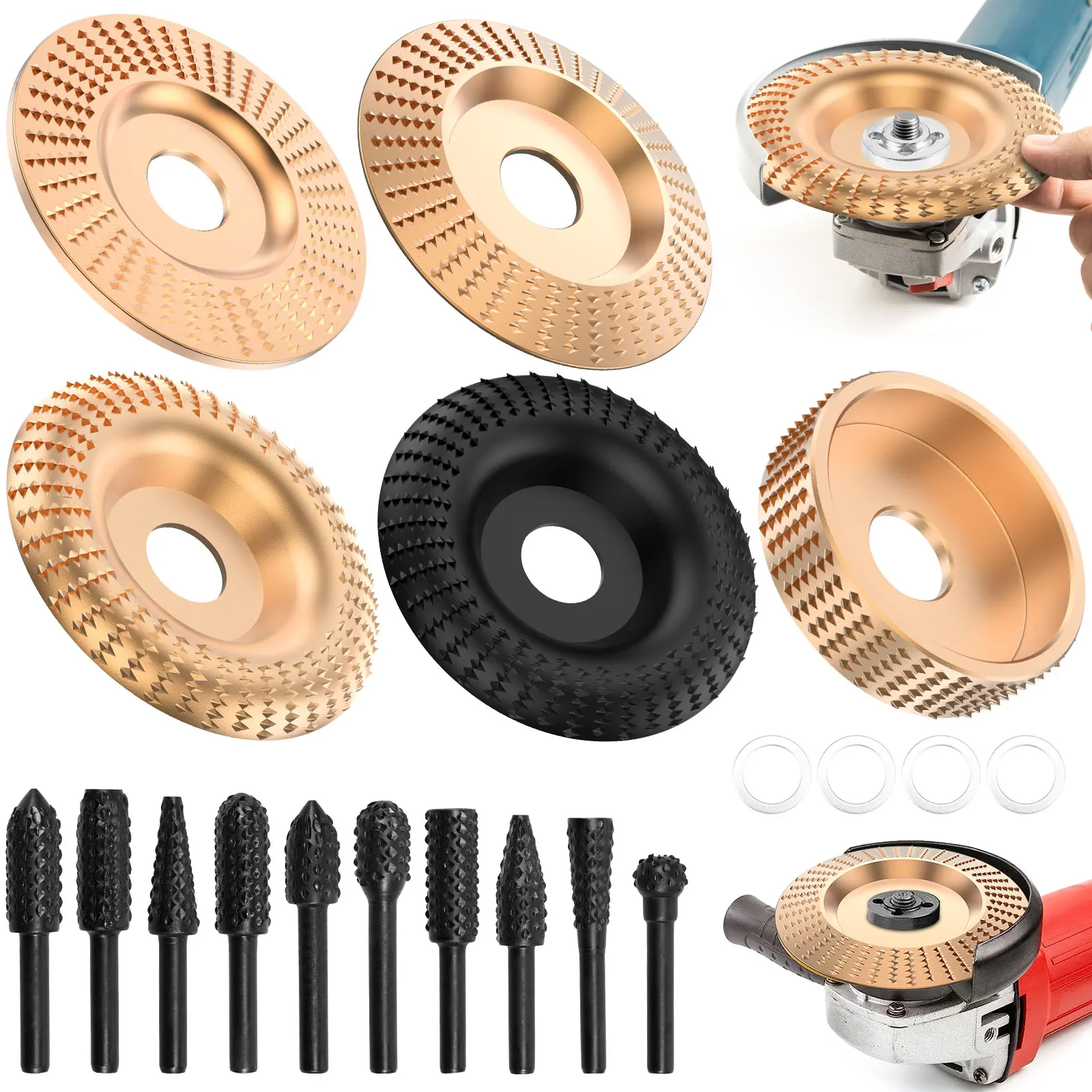 

4-дюймовый круглый угловой шлифовальный круг по дереву, абразивный диск, угловая шлифовальная машина, твердосплавное покрытие, 22 мм, формирование отверстия, шлифовка, резьба, вращающийся инструмент