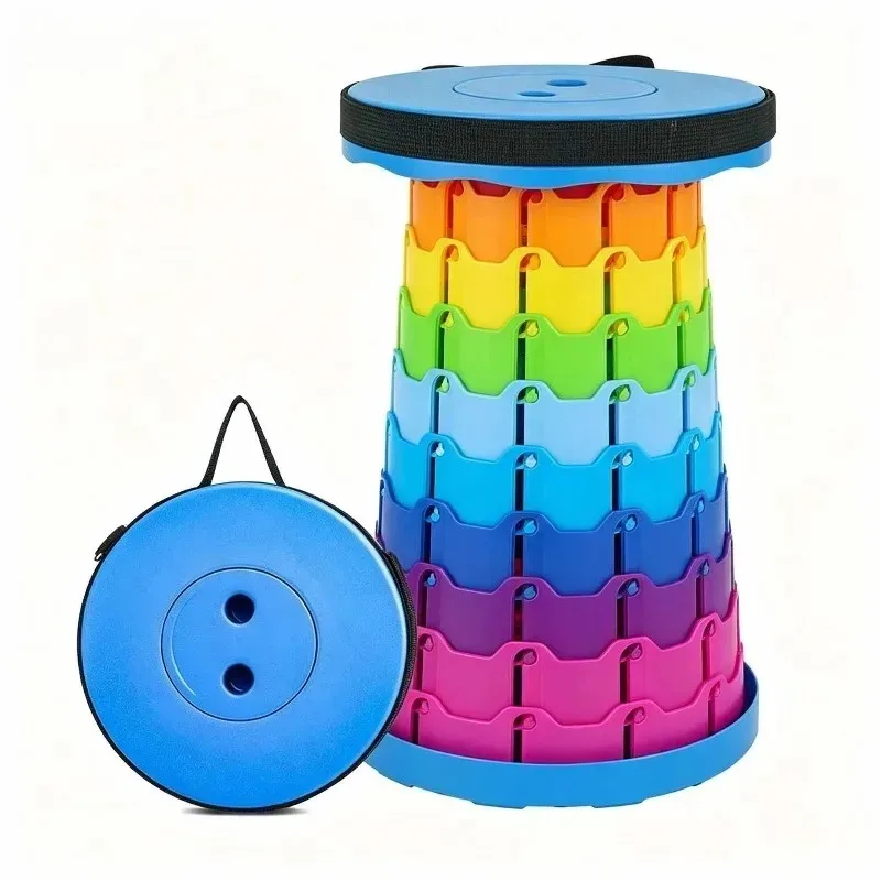 High load-bearing outdoor retractable stool, lightweight folding chair, camping fishing travel portable stool office chair