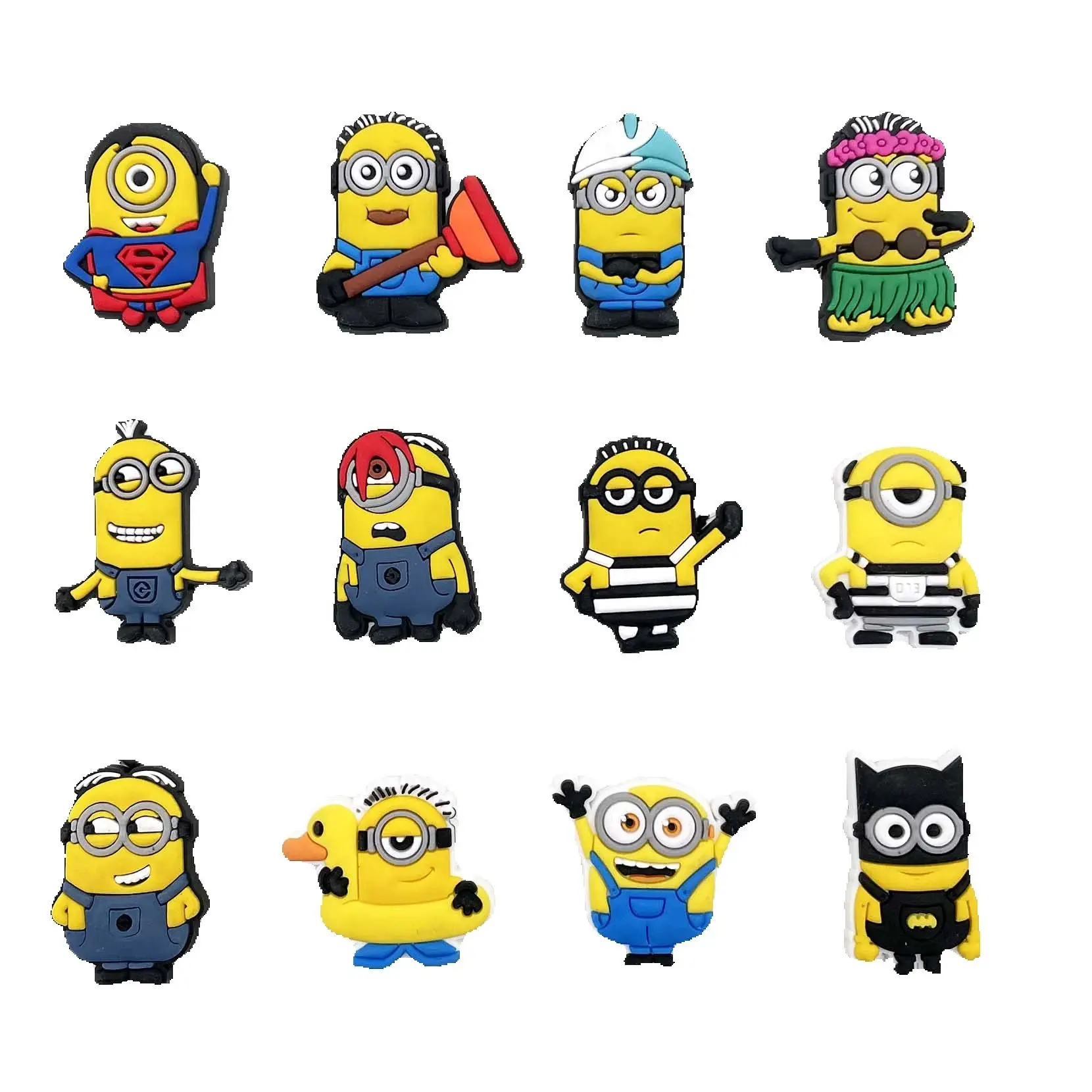 12/20PCS set Cartoon Shoes Charms PVC Accessories DIY Shoe Decoration For Clogs Sandal Garden Buckle X-mas Gifts