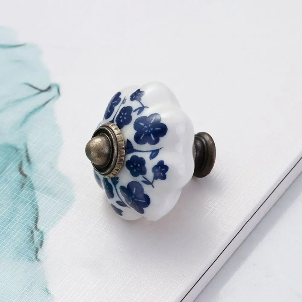 

Ceramics and Alloys Pumpkin Handle Single Hole Multiple Colors Vintage Door Handle Fashion Creative Furniture Knob Cupboard