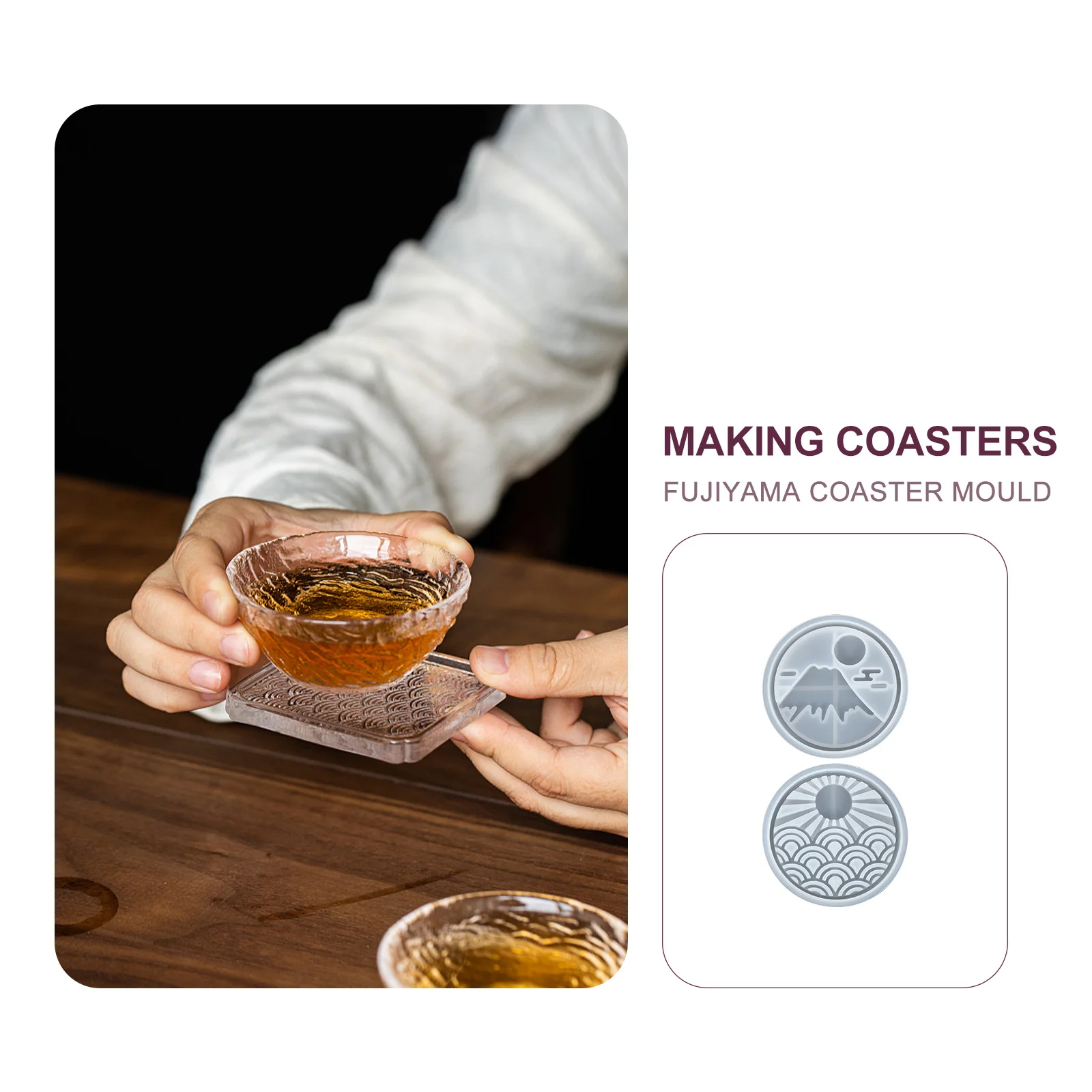 

Silicone Coaster Mold for DIY Cup Mat Casting Epoxy Water Pad Making H Practical Durability Fine Workmanship Convenient