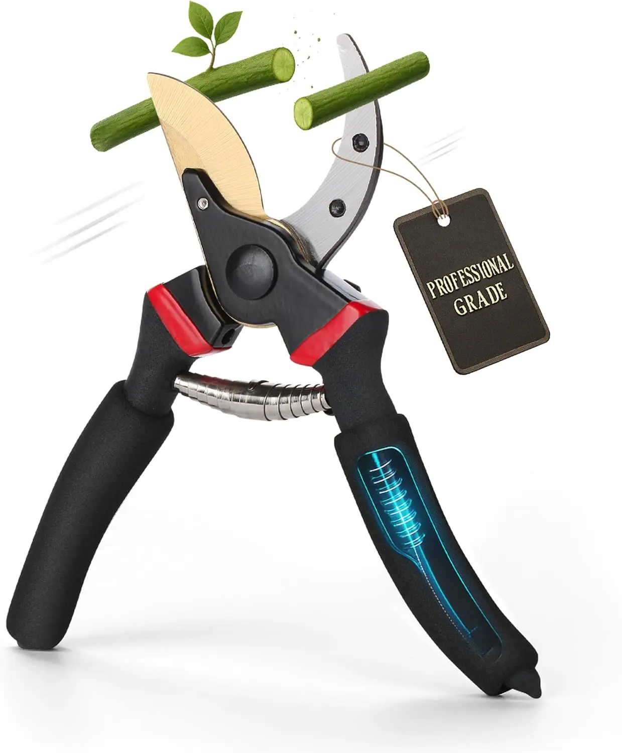 

Professional 8-Inch Pruning Shears with Titanium Blade, Ergonomic Non-Slip Handles for Easy Gardening