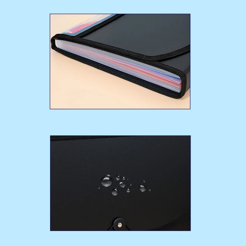 A4 três lados selados grande capacidade arco-íris acordeão saco estudante escritório classificação de armazenamento multi-camada saco de documentos