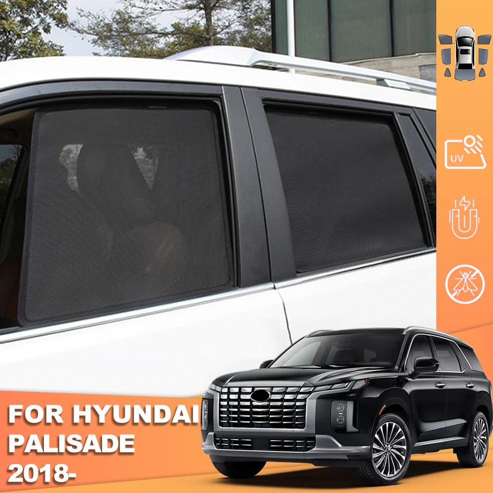 

Магнитный автомобильный солнцезащитный козырек для Hyundai Palisade LX2 2018-2024, занавеска на лобовое стекло, заднее боковое окно, детский солнцезащитный козырек