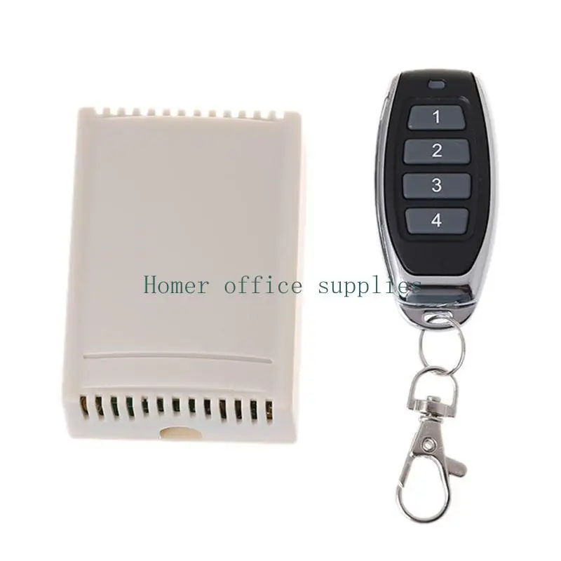 

K43B DC12V 4CH RF Wireless RF Remote Control Switch Transmitter with Receiver Module 433mhz LED Remote Control Durable