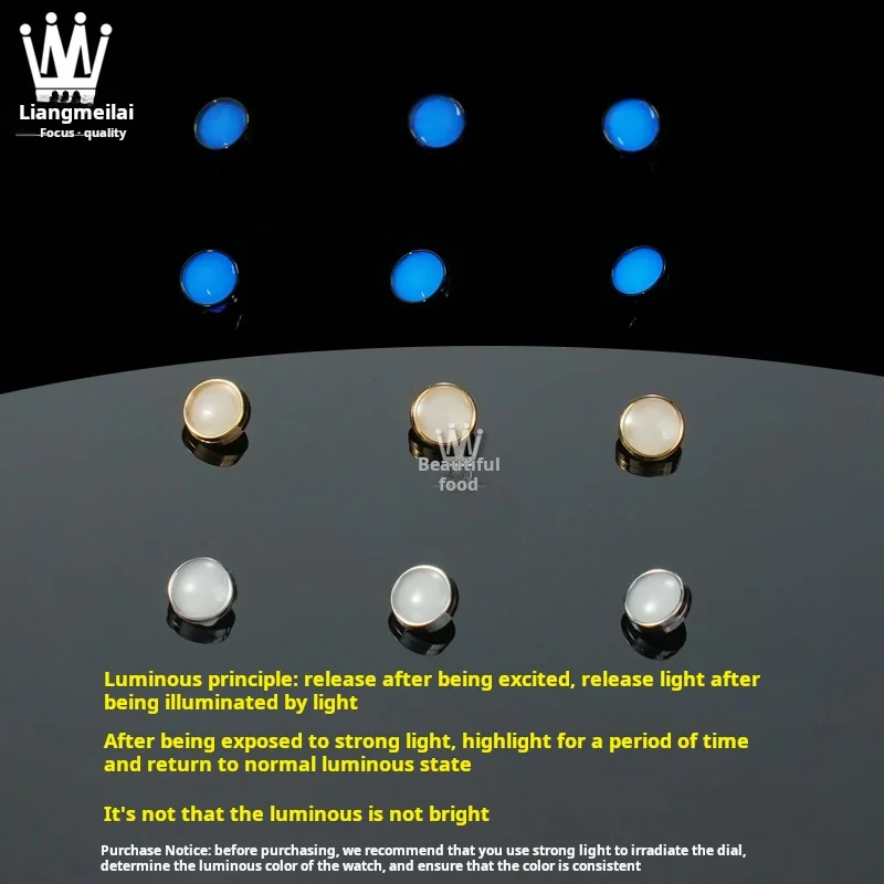 Conta luminosa de alta qualidade para rolex submariner verde preto água fantasma ouro pequeno buraco fluorescente grânulo safira moldura inserção