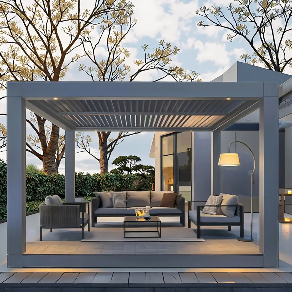 Best Selling Outdoor Heavy Duty Aluminum Alloy Pavilion Powder Coating Rust Prevention Pergola Backyard Rectangular Gazebo