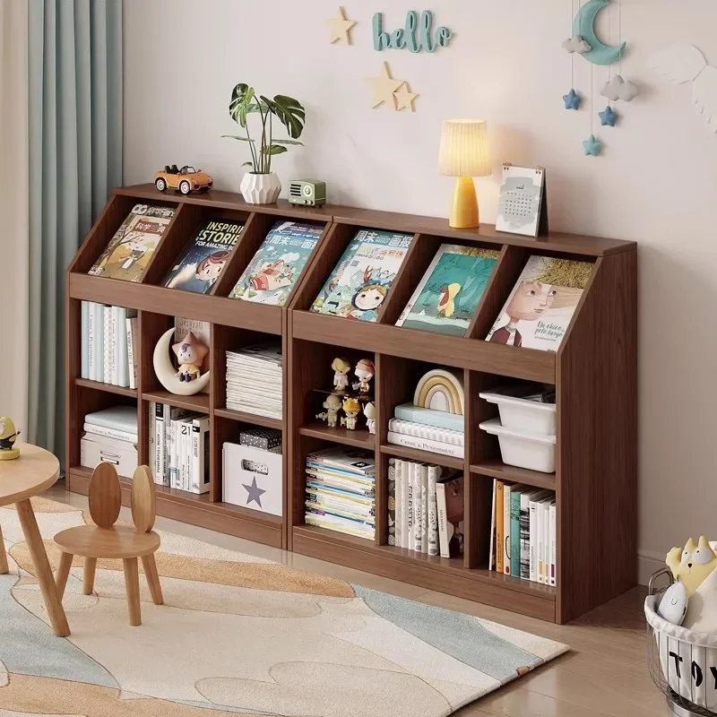 Bookshelf storage rack home wall picture book storage children's room reading area bookcase freely combined lattice cabinet