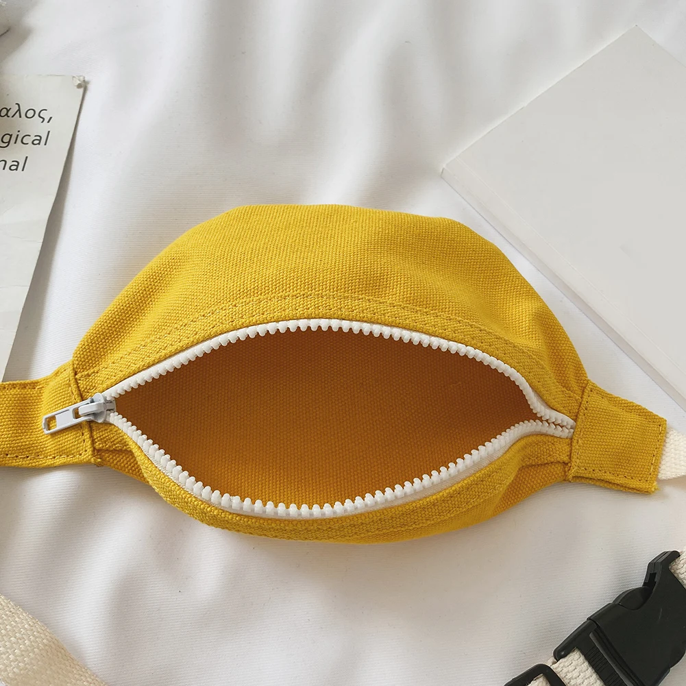 Riñonera para niños, bolso de lona informal para el pecho para mujeres y niñas, bolso con cinturón para compras al aire libre, decoración de viaje