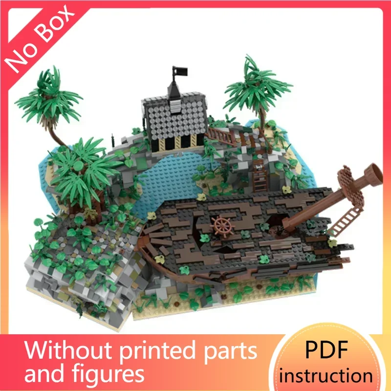 Street view modelo moc tijolos de construção dominica pirata praia tecnologia blocos modulares presentes brinquedos diy conjuntos montagem natal