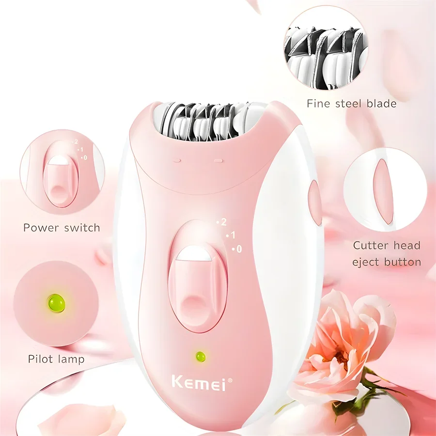 

Kemei KM-189B China Product Unique Design Fast charging IPX5 Waterproof USB Charging 3 in 1 Rechargeable Lady's Epilator