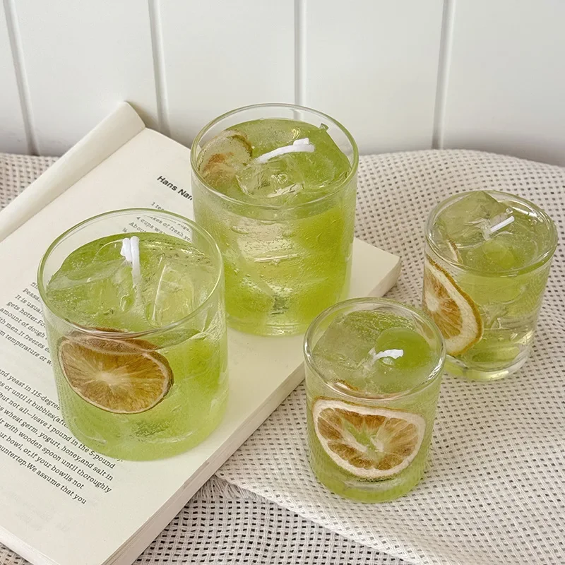 Dried Lemon Slice Jelly Wax Scented Candle Glass Cup Aromatherapy Candle Home  Atmosphere Decor Ornament Gift Souvenir