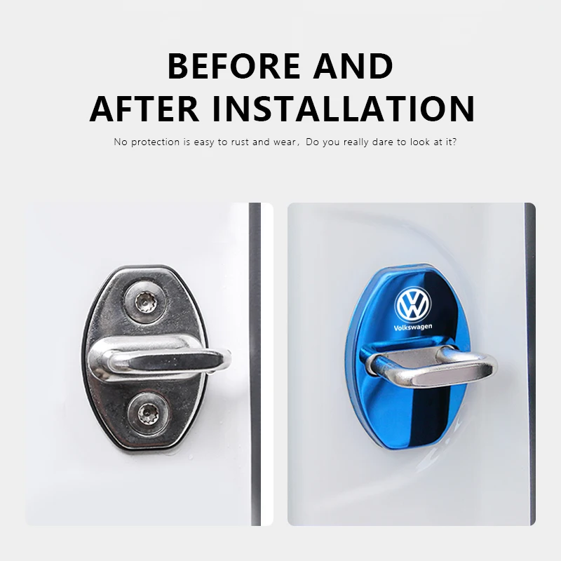 سبائك الزنك قفل باب السيارة مشبك غطاء أغطية حماية لشركة فولكس فاجن GTI بولو جولف باسات شيروكو تيجوان جيتا T-ROC طوارق Taigo CC #2