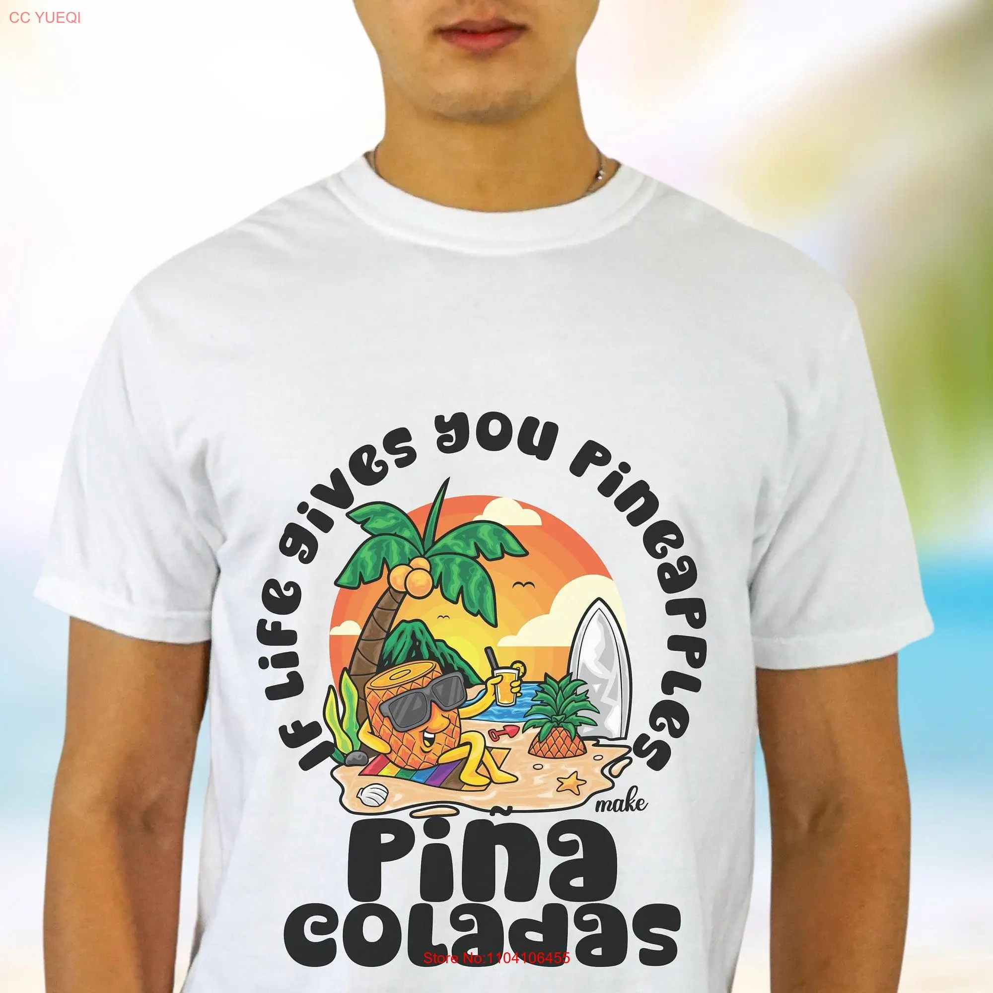 Piña Colada Summer T Shirt If Life Gives you Pineapples Fun Beach Hawaii Vacation Cute Surfing Pineapple