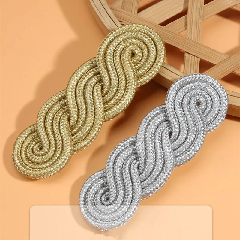 5pcs Gold Silver Handmade Chinese Knot Buttons Frog Closure Fastener Decorative Accessories