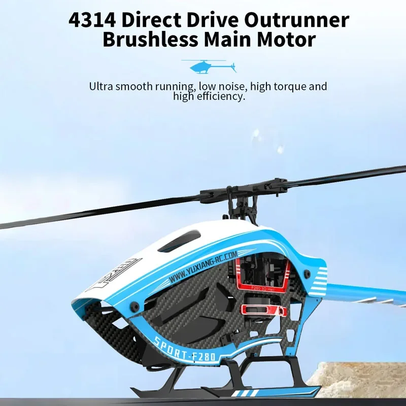 Yuxiang F280 2.4g 6ch Remote-controlled Helicopter 3d Stunt Reverse Model Model With Dual Brushless Direct Drive Toy Rc Helicopt