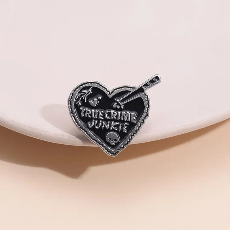 TRUE CRIME JUNKIE Punk Custom Badge Soft Hard Enamel Metal Lapel Pin Plating Brooch Gift Jewelry Accessories