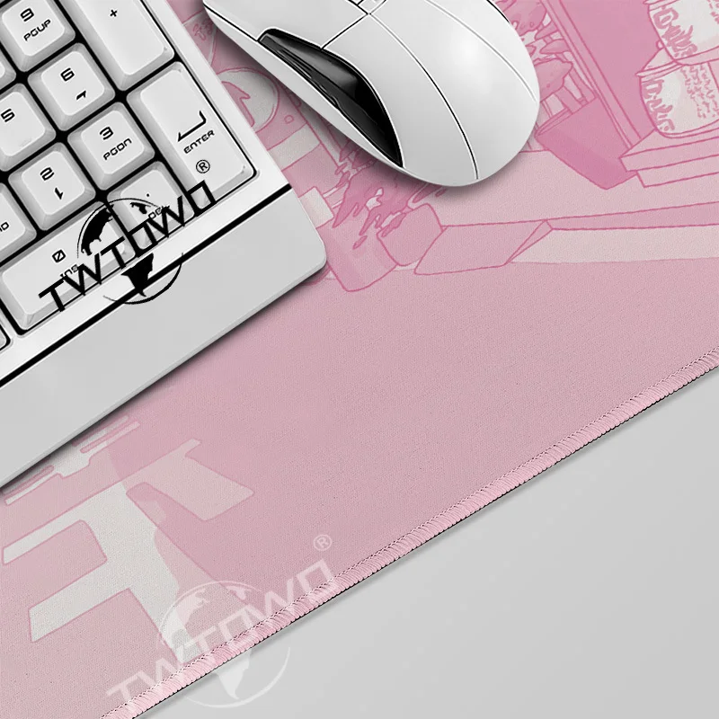 Mouse Pad Anime Pink Japanese Street Gaming XL Large Custom HD Mousepad XXL MousePads Office Carpet Gaming laptop Table Mat