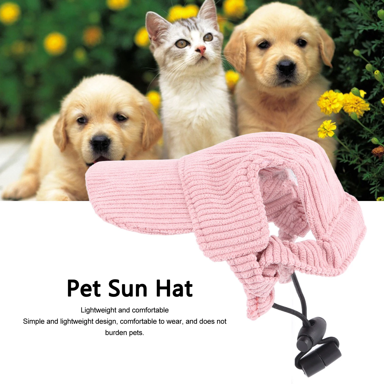 Summer Pet Sun Hat Adjustable Corduroy Casual Pet Hat Lightweight Stylish Pet Hat For Dogs Cats