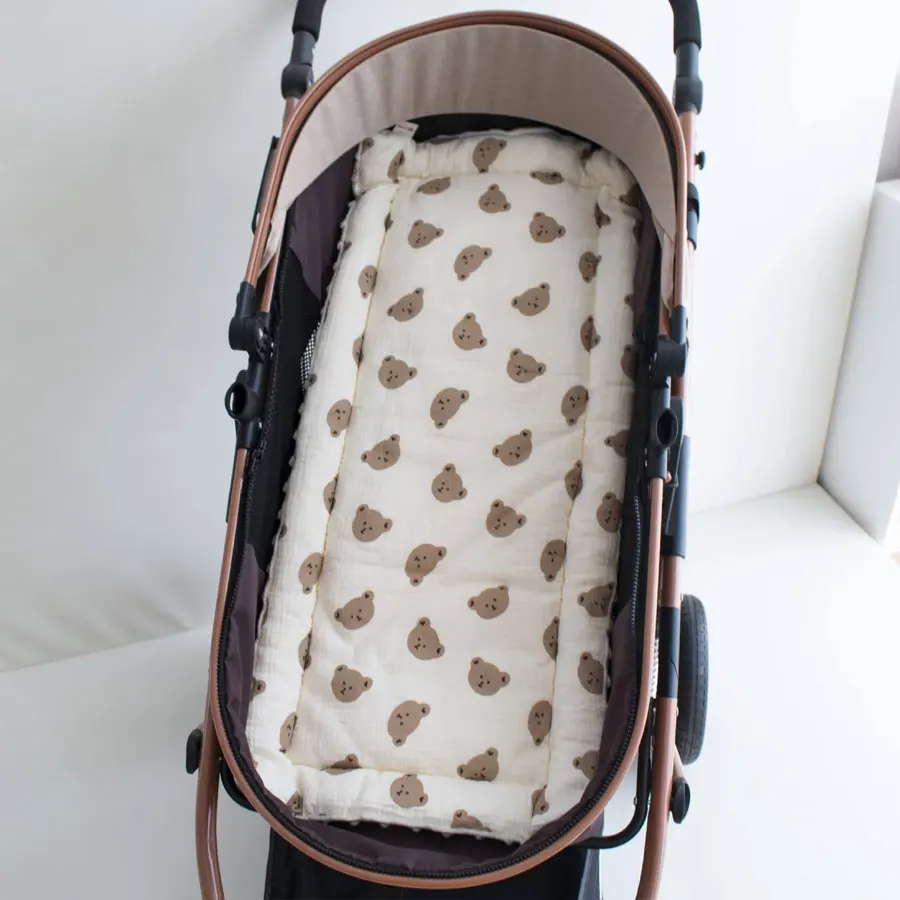 Weiches und bequemes Baby Walking Dickes Cartoon Bär Kinderwagen Kissen Baumwolle Schultergurt Kinderwagen Kissen – Detail 5