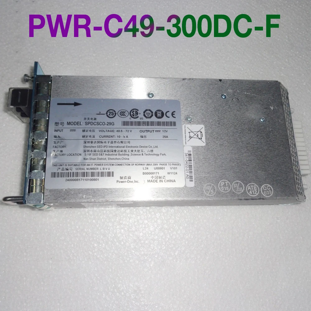 

Power Supply For WS-C4948-S/E Series Switches PWR-C49-300DC-F