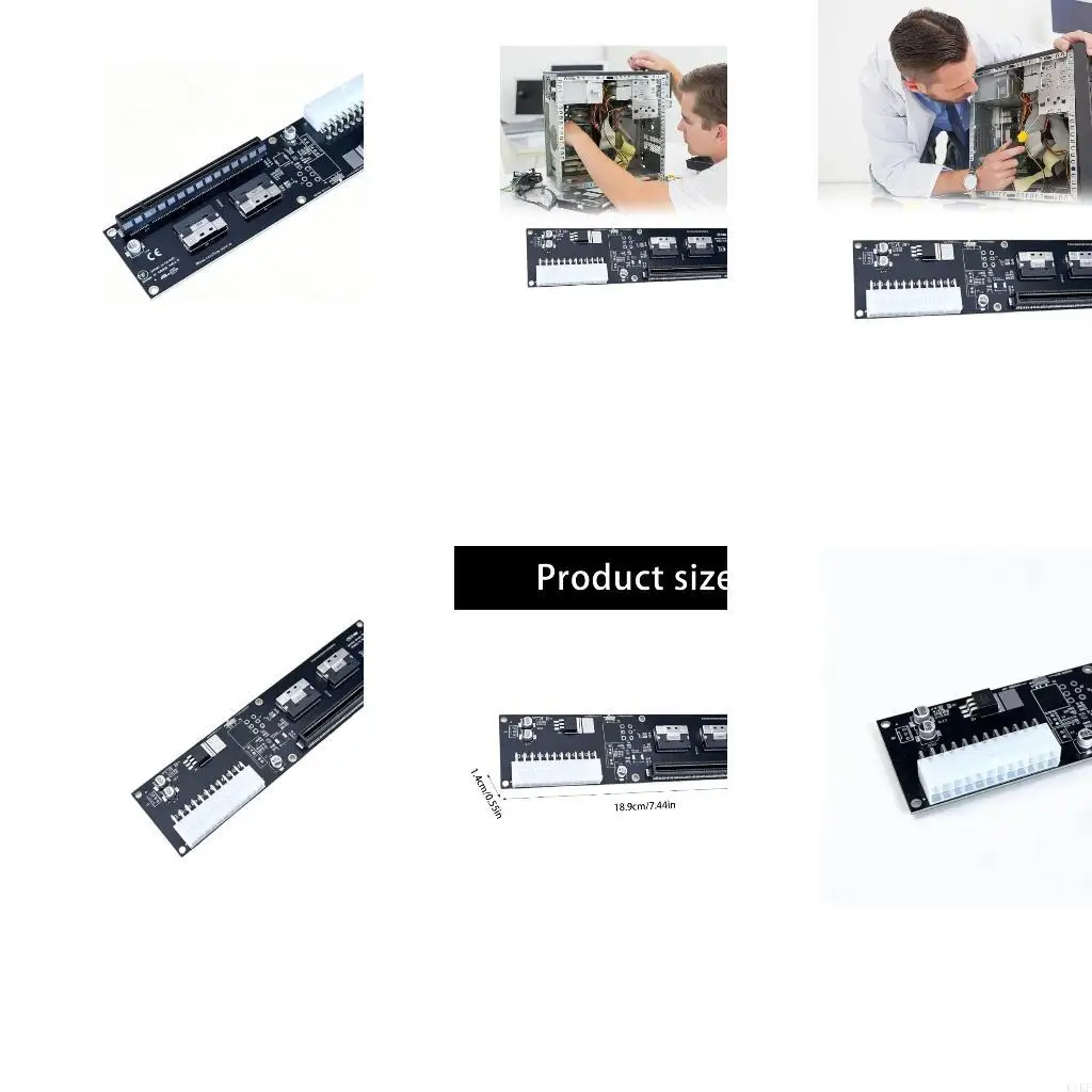 Open-Board PCIe x16 to SFF-8654 8i Adapter Card, 2-Port Connection Board for Internal Hardware Expansion and Organized K1KF