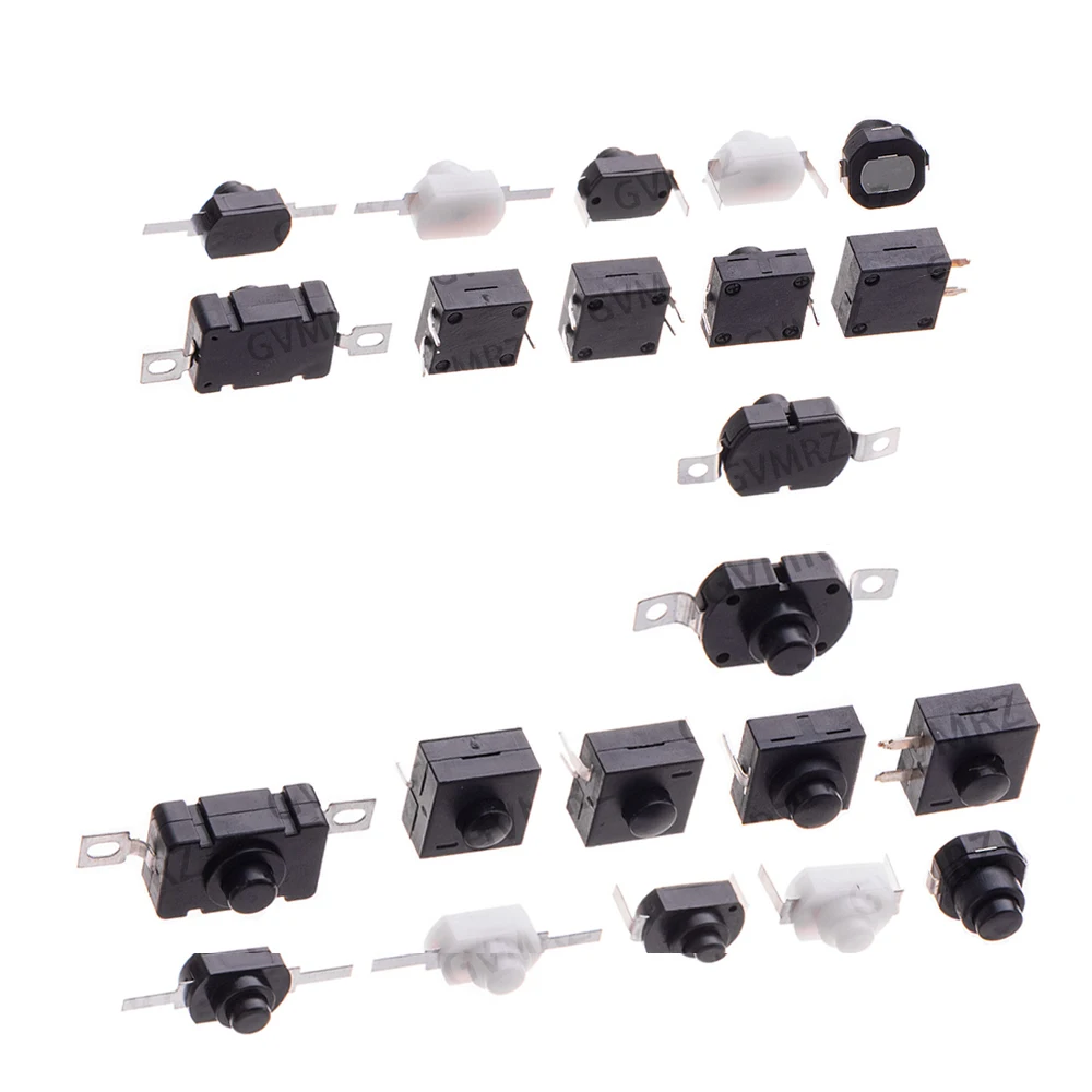 10PCS/lot DC 30V 1A Black White Flashlight switch Mini  208YD Self Locking For Electric Torch Integrated circuit