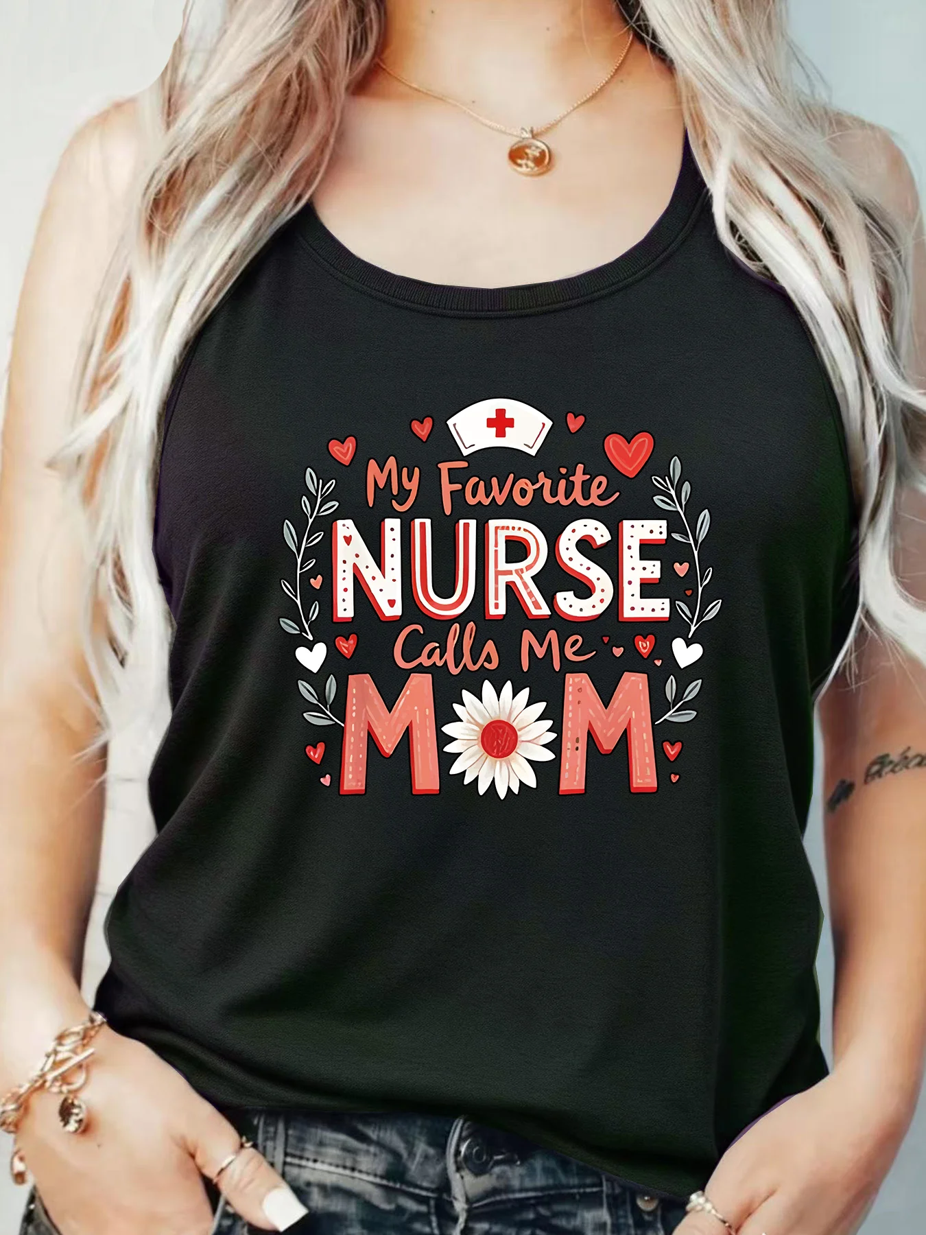 

Loose Fit Printed Pocket T-Shirt for Women with Ribbed Collar round Neck 1-8XL plus Size Comfortable Casual Vest