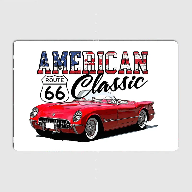 Classic Corvette Red Metal Sign Living Plaques Designing Poster Club Home Cave Classic Tin Sign Room Wall Decor