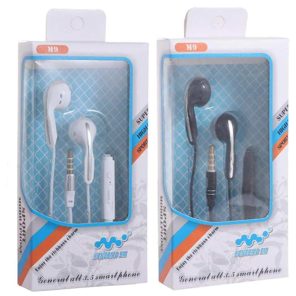 

With Microphone For Smartphone Phone Headset Stereo Bass 3.5mm In Ear Earphones Sport Headset Flat Earbuds Wired Earphones