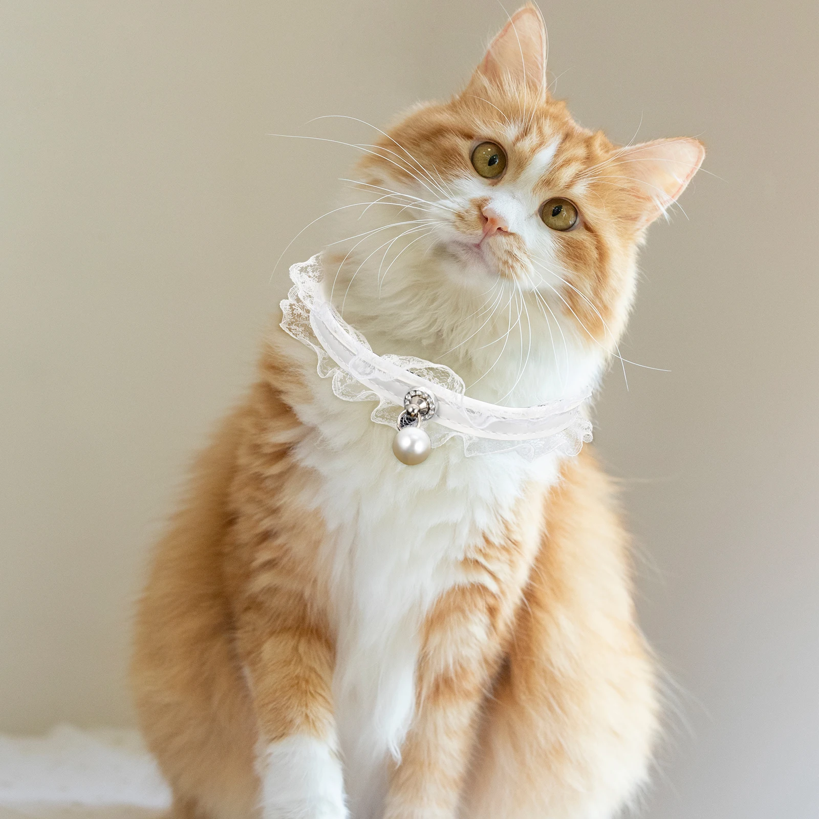 

Adjustable Pet Collar for Cats Dogs with Lace Design Dog Supplies for Party Wedding Photos birthdays Christmas