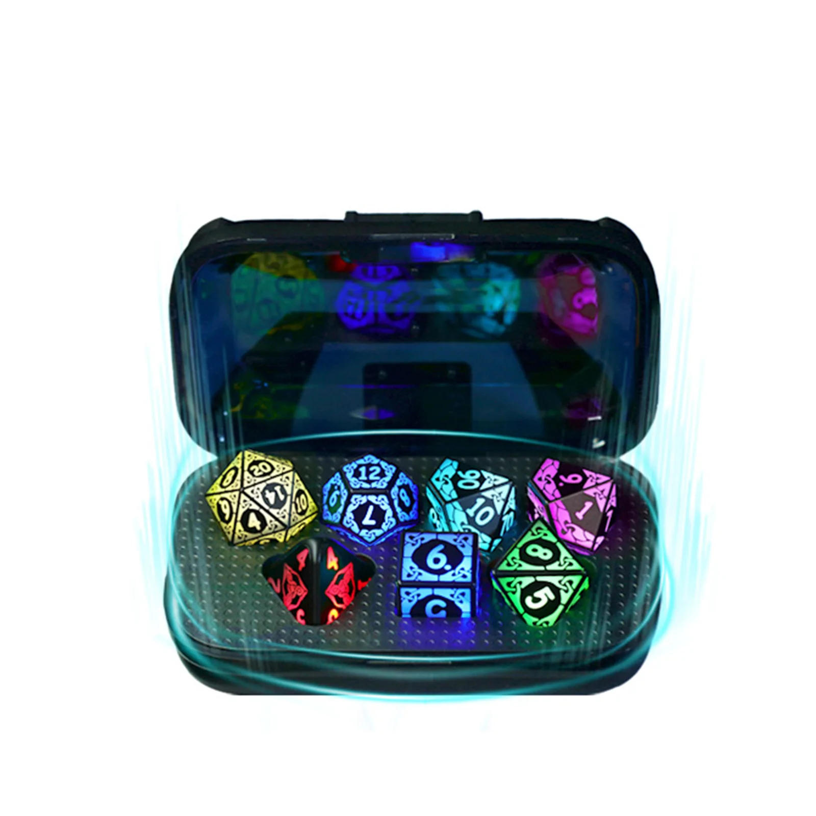 

Набор светодиодных кубиков DND 7 цветов, перезаряжаемые, светящиеся кубики с беспроводной зарядкой для Dungeons and Dragons, подарки для ролевых игр DND