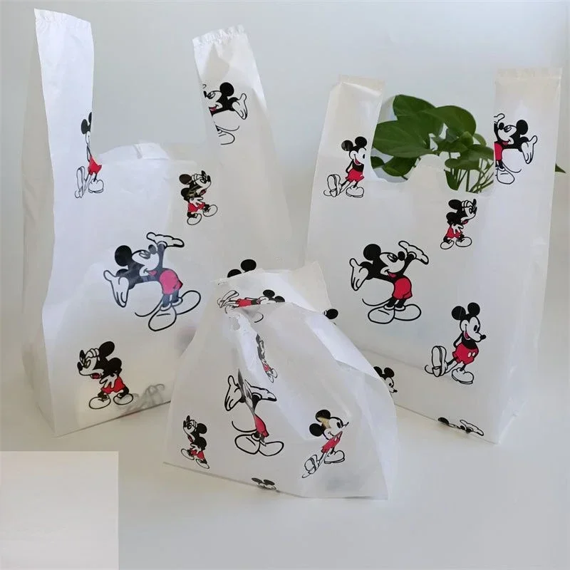 Sevimli Disney Mickey Yeni Karikatür Desen Ev Çok Fonksiyonlu Taşınabilir Paket Servisi Olan Restoran Yelek Tarzı Plastik Çöp Torbası Günlük Malzemeleri