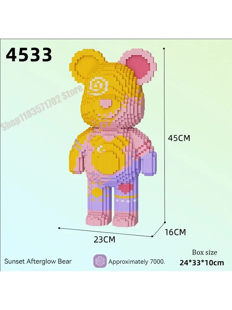 

Creative Ideas Love Violent Bear Large Bearbrick Model with Light Building Blocks Brick Toys Kids Christmas Birthday Gifts