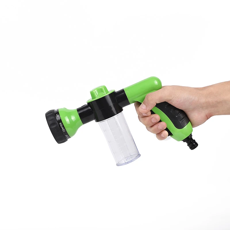 Multi Function Adjustable Water Gun Nozzle Hose Cleaning Water Spray Spray, With Foam Container Fertilizer Tool, Color Optional