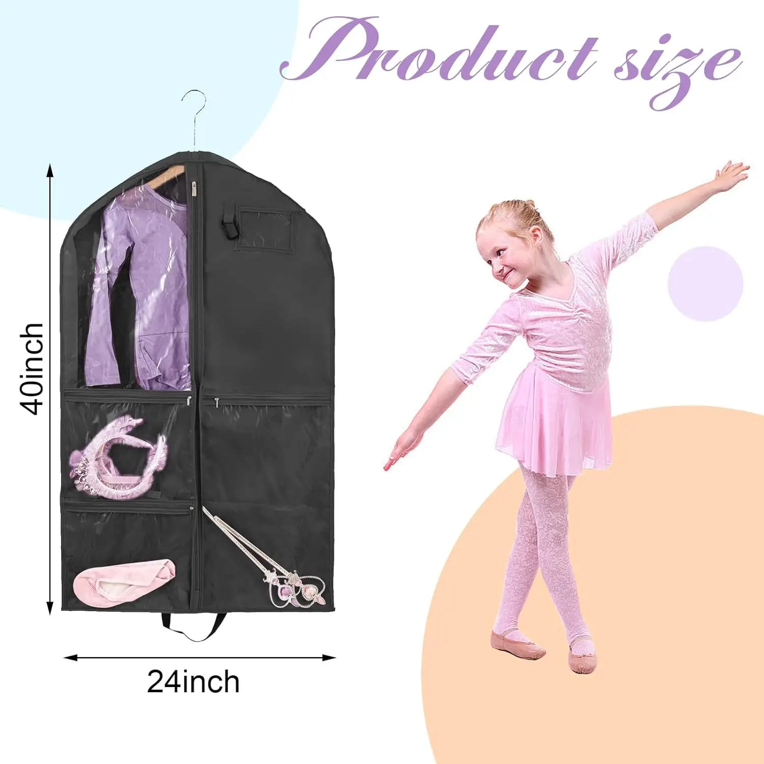 Kids Garment Bags For Hanging Clothes Costume Dance Garment Bags For Dancers Dance Costume Competition Bags