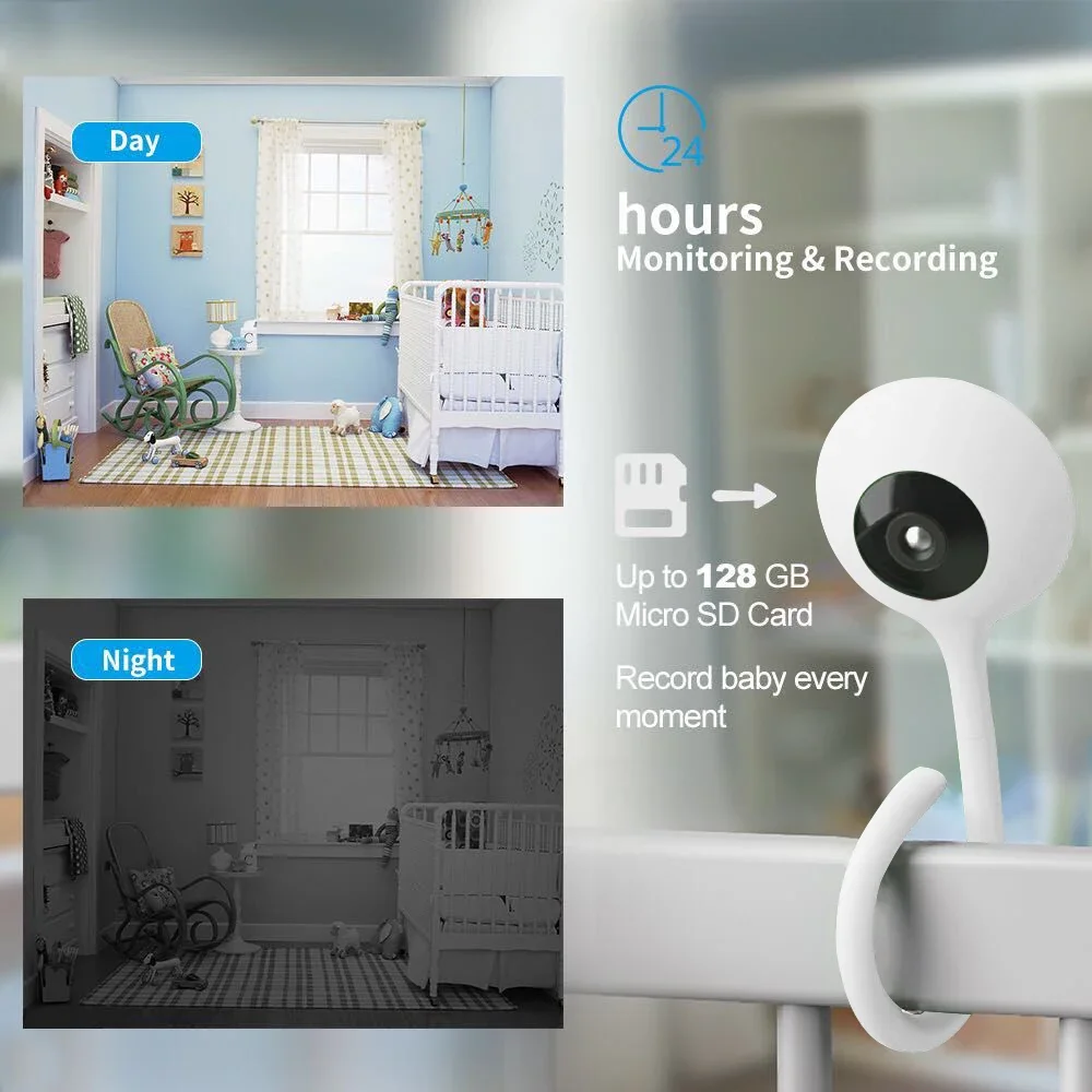 Smarthome-Mini caméra de surveillance IP sans fil Tuya Baby Monitor HD, caméra de sécurité, surveillance CCTV, WiFi, température, humidité