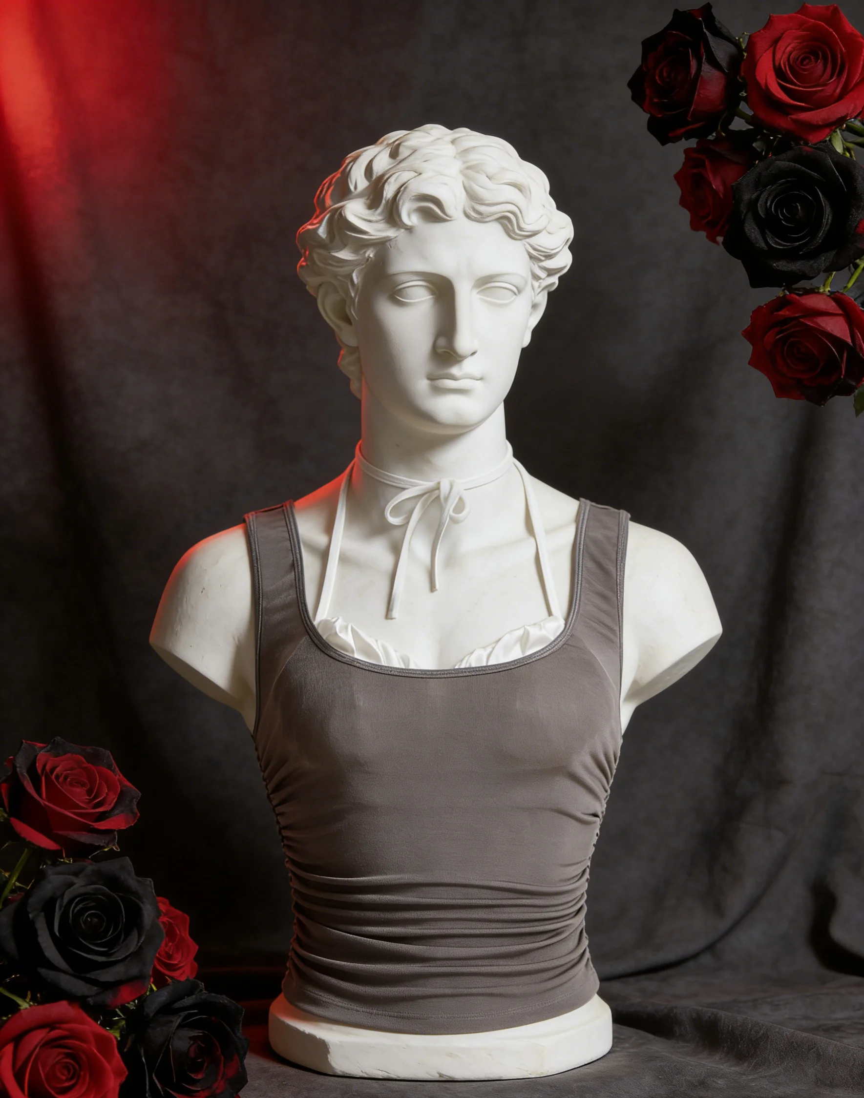 【Fragments.One choice, no more choices.】Vintage Aesthetic Ruched Three-Dimensional Slim Fit Gray Fashion Women's Vest