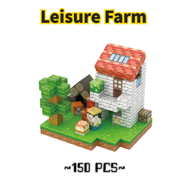 الباندا فالي القمر رحلة المستشفى الحضري مكعبات البناء المغناطيسية لعبة التراص الحسية للأطفال هدية عيد ميلاد