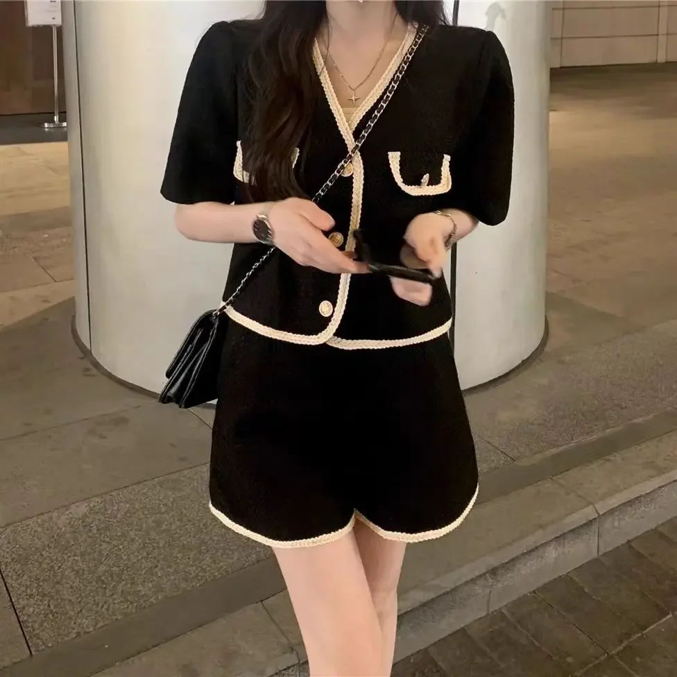 

With Jacket Female Shorts Splicing Baggy New in Matching Cheap Offers Summer Fashion 2025 Casual Kit Women's Short Sets 2 Pieces