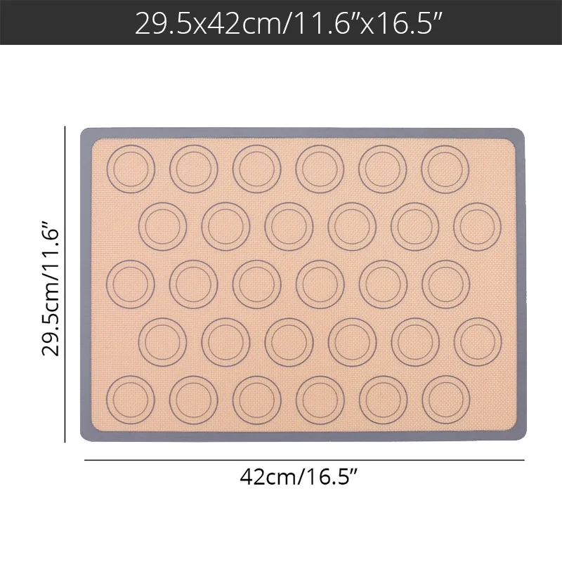 Silicone Macaron Baking Mat - for Bake Pans - Macaroon/Pastry/Cookie Making - Professional Grade Nonstick