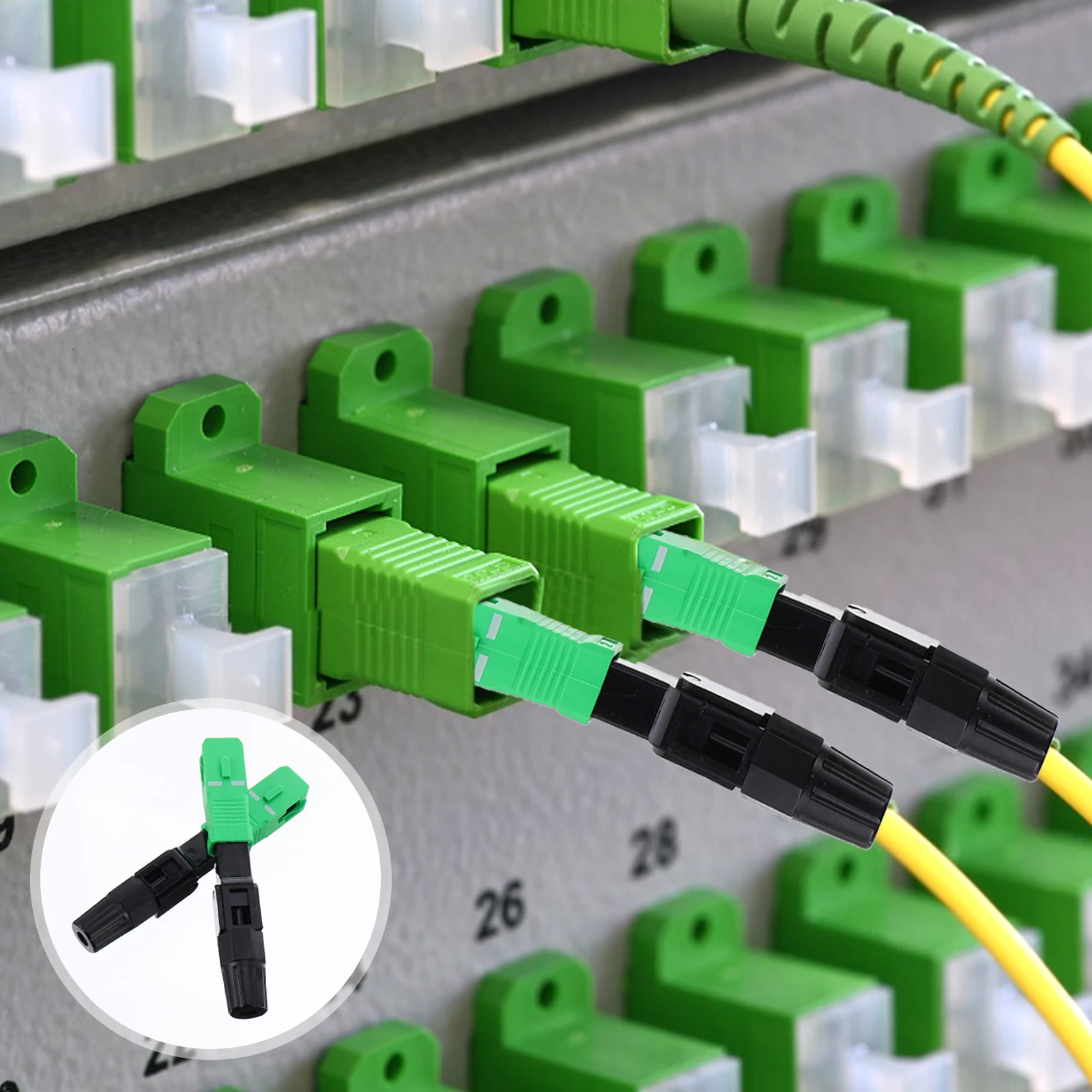 

10 Pcs Fiber Optic Connector Quick Assembly Plastic Connectors Single Mode Adapter Network Management Equipment