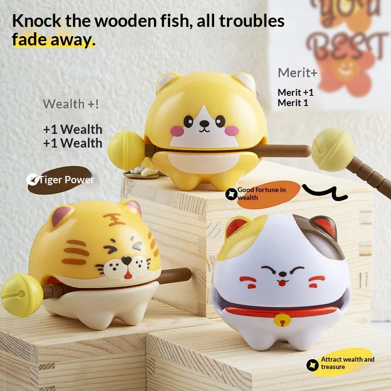 Jouet de décompression Muyu, chat porte-bonheur, figurine créative et mignonne, ornement de dessin animé, petit cadeau